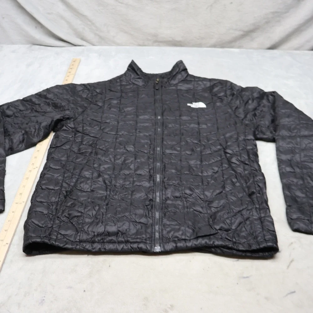 North Face Jacket Mens Medium Black Thermoball Insulated Light Quilted Puffer